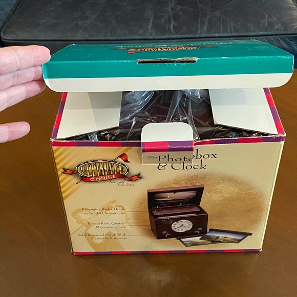 Vintage Wooden Photo Keepsake Box with Clock, Golf Themed (unused/unopened) - Picture 2 of 13